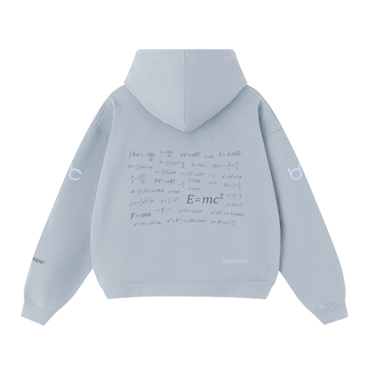 Theorem Equation 56.3 — Cropped Zip Hoodie (White / Light Blue / Smoky Gray)