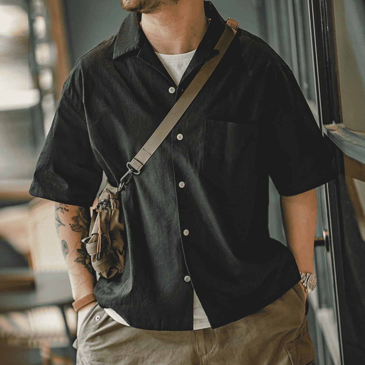 BrandoLa: Cuban Collar Shirt – Short Sleeve Cotton