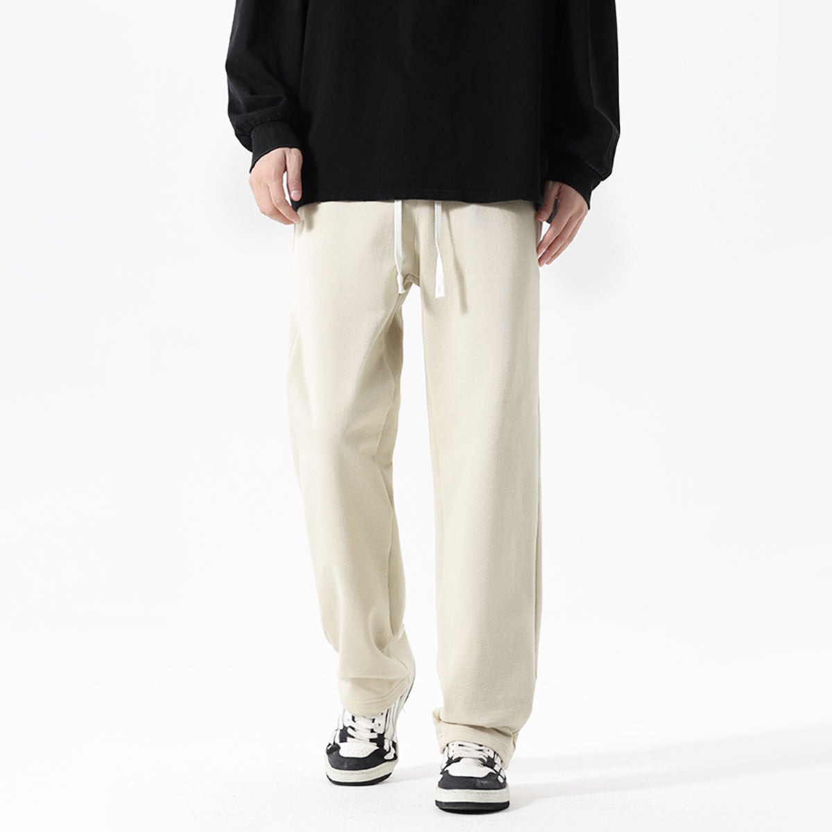 BrandoLa: soLO Border’d Sweatpant - White + Apricot
